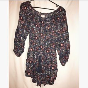 Flower romper/off the shoulder